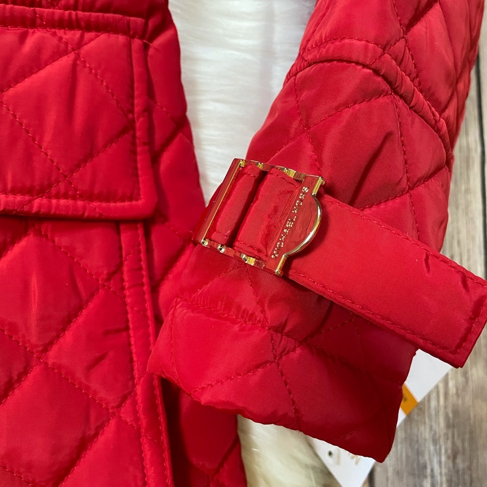 MICHAEL Michael Kors Quilted Crimson Red Jacket - Picture 4 of 11